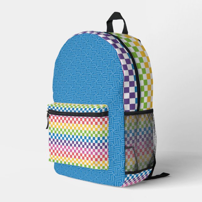 MOCHILA IMPRESA PATRONES GEOMÉTRICOS DE COLORES BRILLANTES DE RAIN (Esquina derecha trasera )