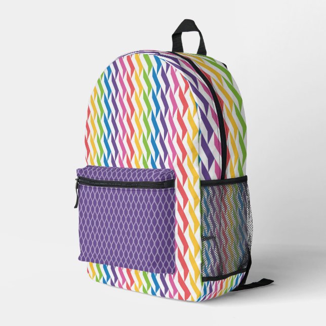 MOCHILA IMPRESA PATRONES GEOMÉTRICOS DE COLORES BRILLANTES DE RAIN (Esquina derecha trasera )