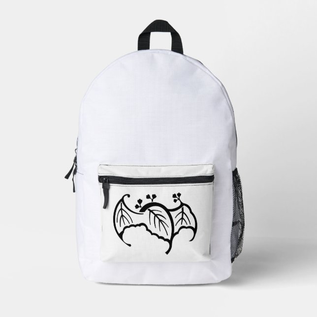 Mochila Impresa Paulownia en forma de murciélago (Anverso)