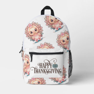 Mochila Impresa Pavo de Acción de Gracias Lindo