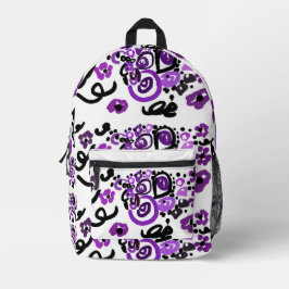 Mochila Impresa Pavo Real Purpura Salvaje