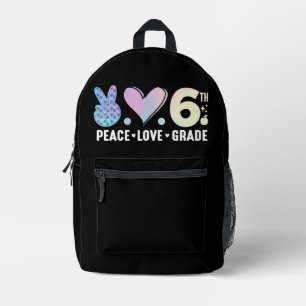 Mochila Impresa Paz Amor Grado Grado Gracioso Volver A La Escuela