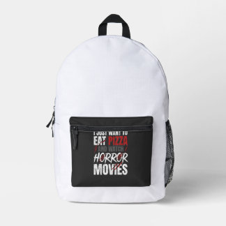 Mochila Impresa Películas de terror de pizza Diseño de Halloween_1
