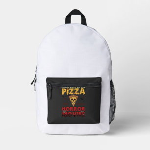 Mochila Impresa Películas de terror de pizza Halloween Calavera Mu