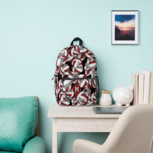 Mochila Impresa pelotas de voleibol granate monogramadas para niña