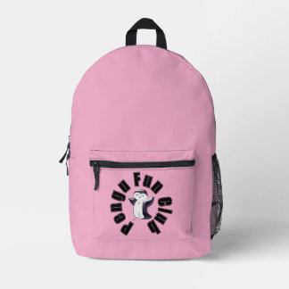Mochila Impresa Pengu Feliz Pingüino Divertido Club (Black-Pink) N