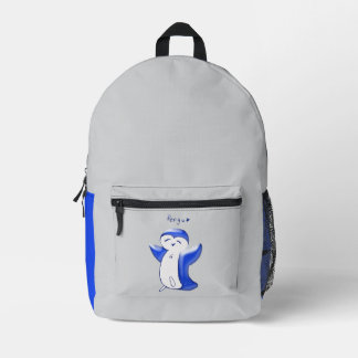Mochila Impresa Pengu Happy Penguin Kids Blue-Gray