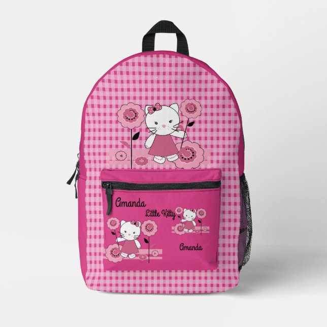 Mochila Impresa Pequeño gatito . decoración personalizada tazón de (Anverso)