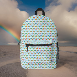 Mochila Impresa Pequeño patrón arcoiris en cielo azul