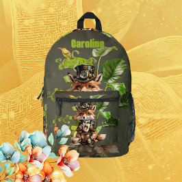 Mochila Impresa Pequeño zorro de vapor