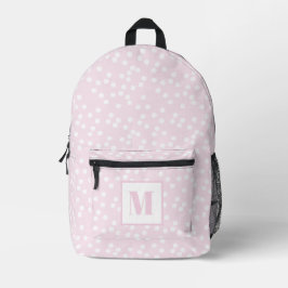 Mochila Impresa Pequeños niños monogramados con polkadots rosados