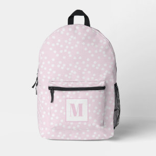 Mochila Impresa Pequeños niños monogramados con polkadots rosados