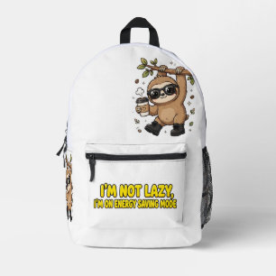Mochila Impresa Perezoso Lindo "No Estoy Perezoso, Estoy en Modo d