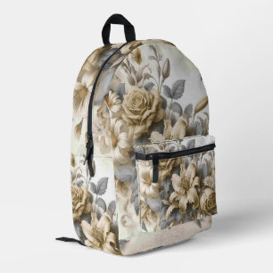 Mochila Impresa Perfección floral amarilla antigüa