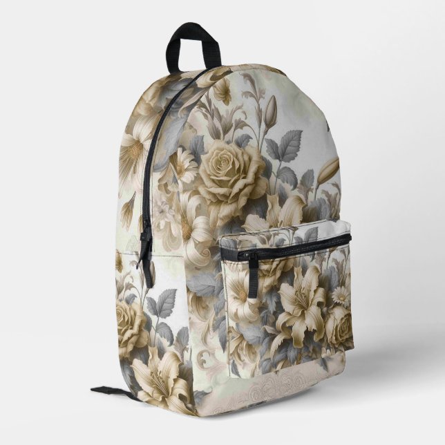 Mochila Impresa Perfección floral amarilla antigüa (Esquina izquierda trasera)