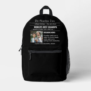 Mochila Impresa Periódico La Mejor Foto de Abuelo Genial Cool