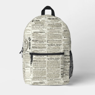 Mochila Impresa Periódico Vintage