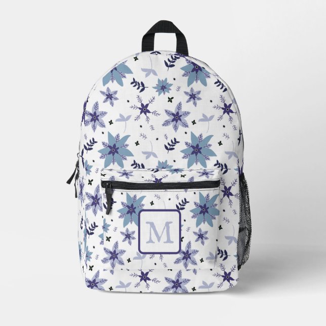 Mochila Impresa Periwinkle Monogram Florals (Anverso)