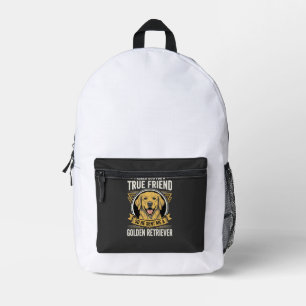 Mochila Impresa Perro Amigo Verdadero Retriever Dorado