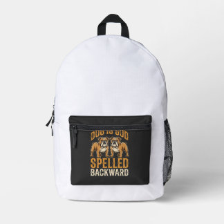 Mochila Impresa Perro Bulldog Divertido Es Dios Deletreado Al Revé