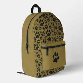 Mochila Impresa Perro con puntas de polka blanco y negro con oro m