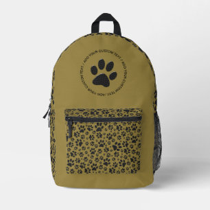 Mochila Impresa Perro con puntas de polka blanco y negro con oro m