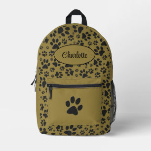 Mochila Impresa Perro con puntas de polka blanco y negro con oro m