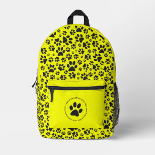 Mochila Impresa Perro con puntos de polka blancos y negros sobre a