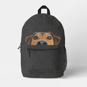 Mochila Impresa Perro de cara de peeking lindo