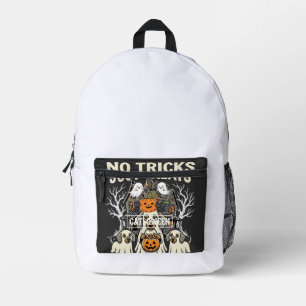 Mochila Impresa Perro Lindo Halloween Sin Trucos Solo Golosinas_1