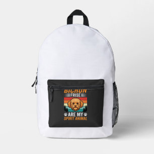 Mochila Impresa Perro retro espíritu animal Bichon Frise