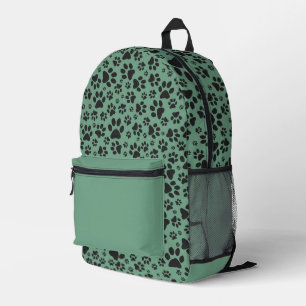 Mochila Impresa Perro traza un punto de polka blanco y negro en un