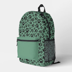 Mochila Impresa Perro traza un punto de polka blanco y negro en un