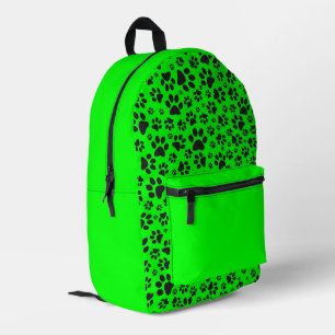Mochila Impresa Perro traza un punto de polka blanco y negro sobre