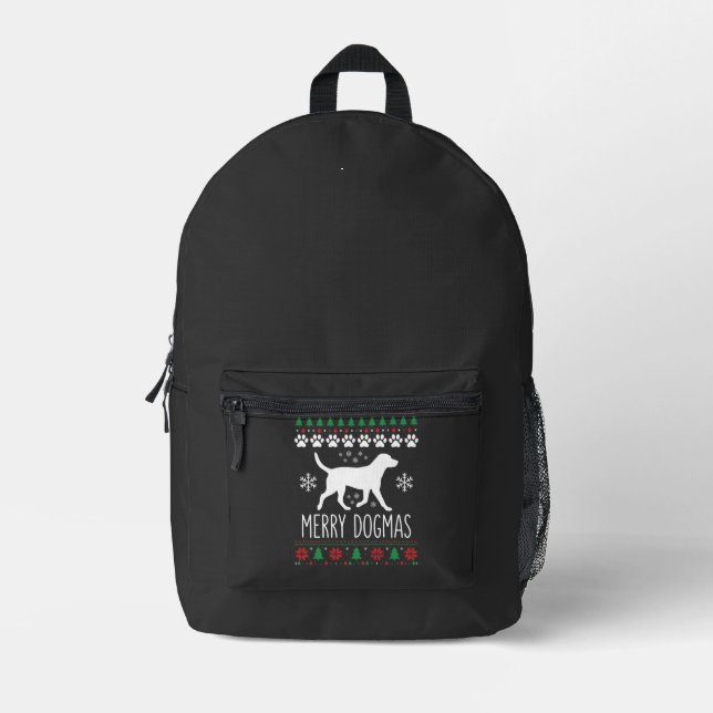 Mochila Impresa Perro Vector Navidad Dogmas Alegres (Anverso)