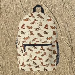 Mochila Impresa Perros cavadores sucios - patrón de vacaciones en 