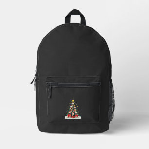 Mochila Impresa Perros Pugs árbol de Navidad Cute Xmas (4)