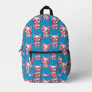 Mochila Impresa Perros rosados lindos - Azul
