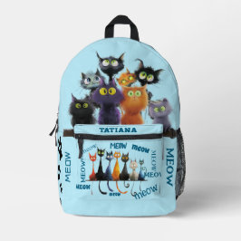 Mochila Impresa Persona de gato loca personalizada