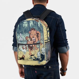 Mochila Impresa Personajes vintage del mago de Oz, camino de ladri