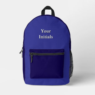 Mochila Impresa Personaliza Con Tus Iniciales Azul + Azul