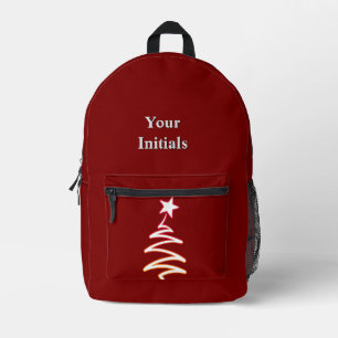 Mochila Impresa Personaliza el Espíritu Navideño Rojo Oscuro