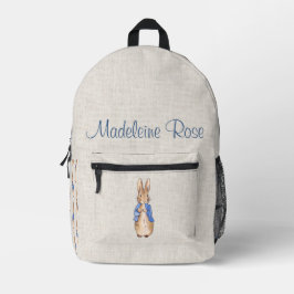 Mochila Impresa Personaliza el nombre Peter the Rabbit beige linen