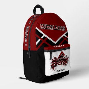 Mochila Impresa Personaliza Porrista Rojo Burdeos, Negro, Blanco