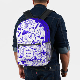 Mochila Impresa Personalizable del patrón de iconos médicos
