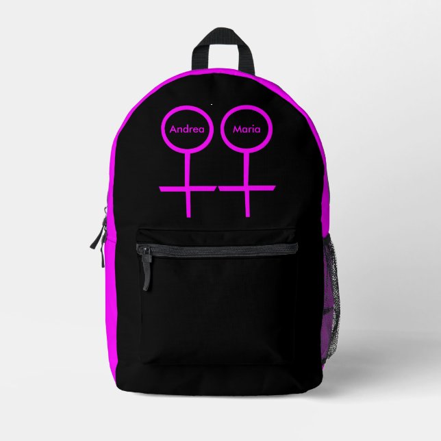 Mochila Impresa Personalizable Lesbiana Amantes (Anverso)