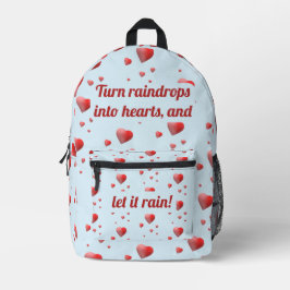 Mochila Impresa Personalizable Lluvia Corazón