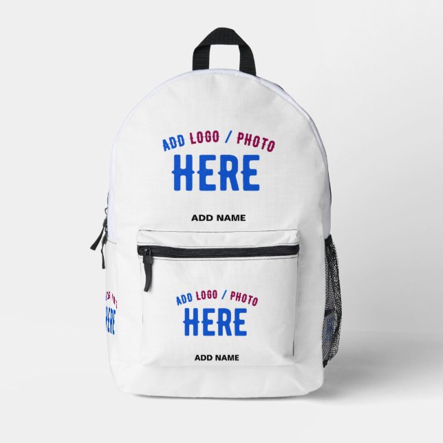 MOCHILA IMPRESA PERSONALIZABLE MODERNO ESTILO BLANCO VERIFICADO MA (Anverso)