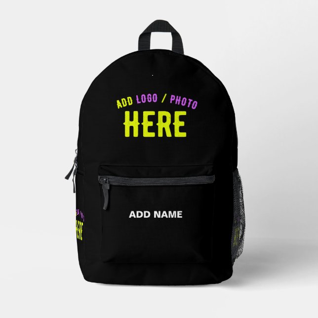 MOCHILA IMPRESA PERSONALIZABLE MODERNO ESTILO NEGRO VERIFICADO MAR (Anverso)