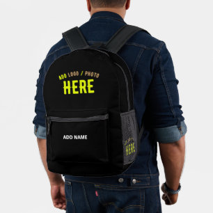 MOCHILA IMPRESA PERSONALIZABLE MODERNO ESTILO NEGRO VERIFICADO MAR